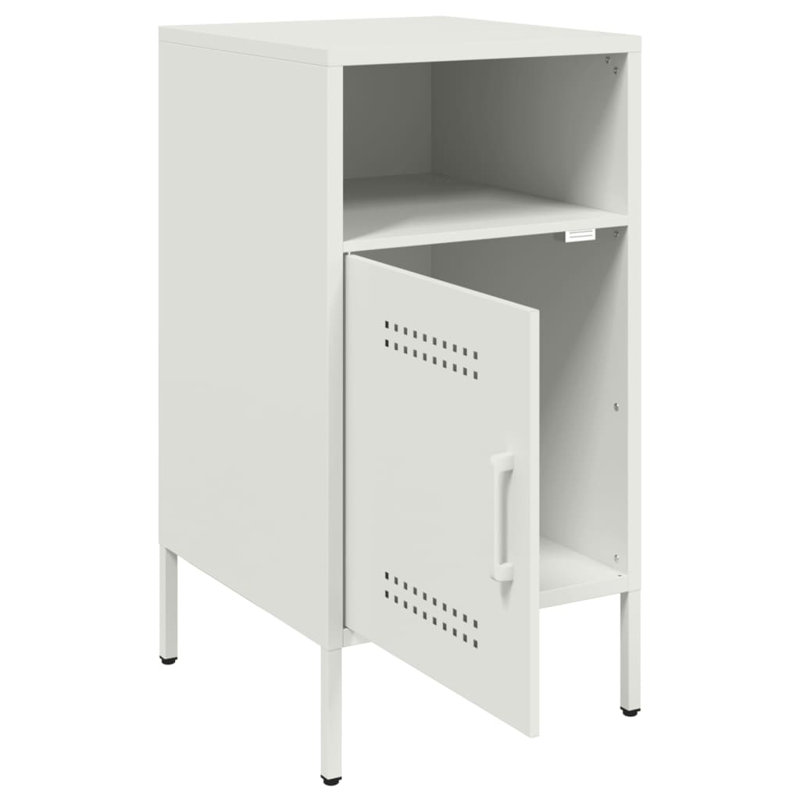 Bedside Cabinet 36x39x68 cm Steel, White
