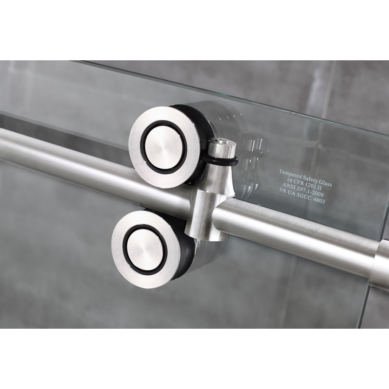 Langham XL Frameless Stainless Steel Sliding Shower Enclosure with Clear Glass