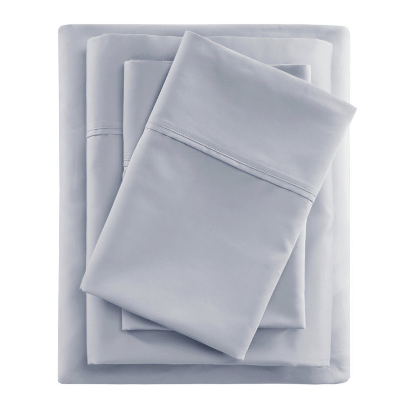 Ensemble de draps en mélange de coton 600 fils 600 fils, Très grand, Bleu