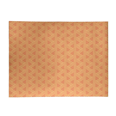 Tapis zone ivoire/saumon foncé zig zag