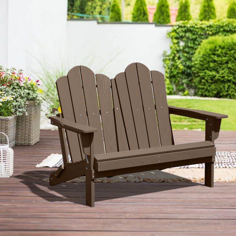 Chaise Adirondack pliante en PEHD Creaghan, Brun