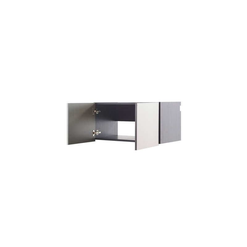  Wood Wall Mounted Storage Cabinet in Metallic Gray Finish