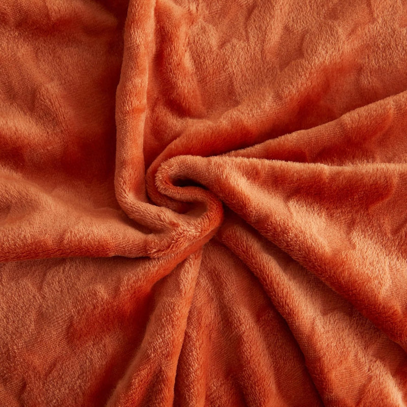 Jeté pour couvertures douces et moelleuses pour femmes, Orange brûlé