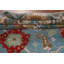 Tapis bleu clair et ivoire à motif floral Oushak 9 x 12
