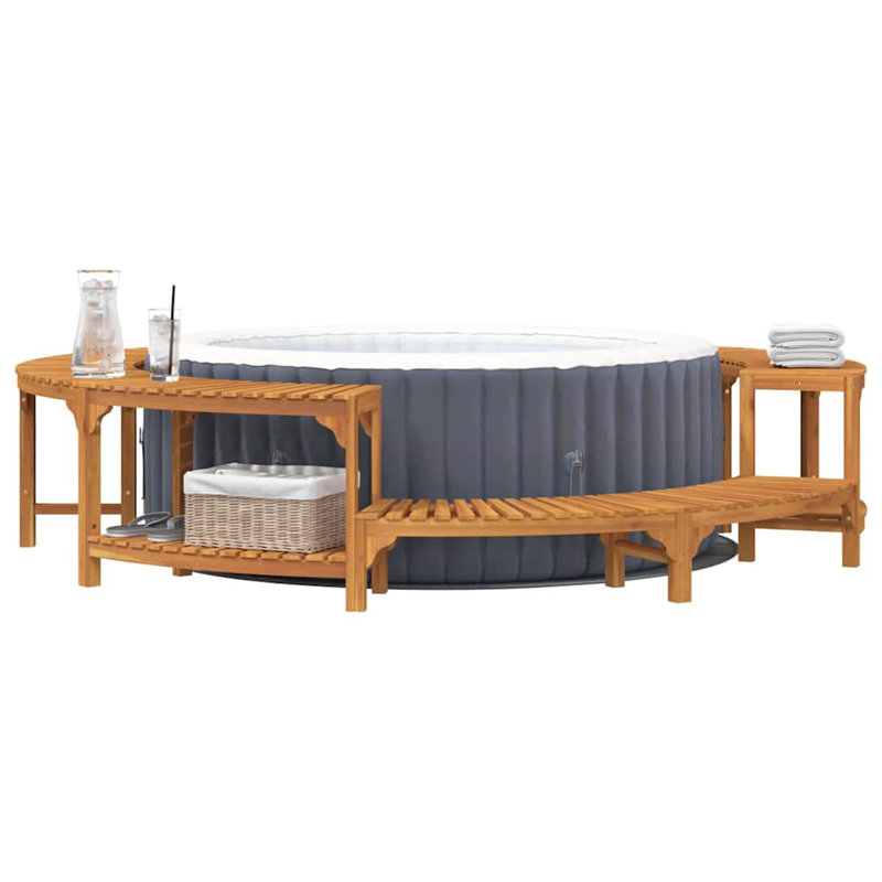 Hot Tub Surround Brown Solid Acacia Wood, 55.5cm H x 275cm W x 275cm D