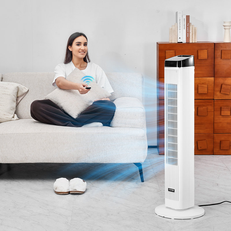 40" Oscillating Tower Fan 9H Timer 22 ft/s High Velocity with Remote Control