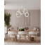 Lustre à 8 lumières DEL en laiton à intensité variable avec détails en cristal transparent