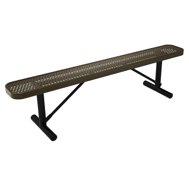 Bench, Textured Black, Expanded, 6Ft, No Back, Portable, 6ft No-Back Portable, Punched, Textured Gold Vein
