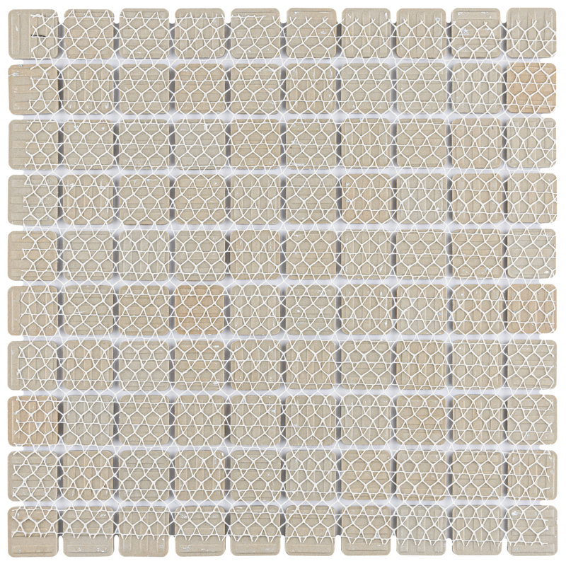 Crystalline Square 1.1" x 1.1" Porcelain Grid Mosaic Wall & Floor Tile, White