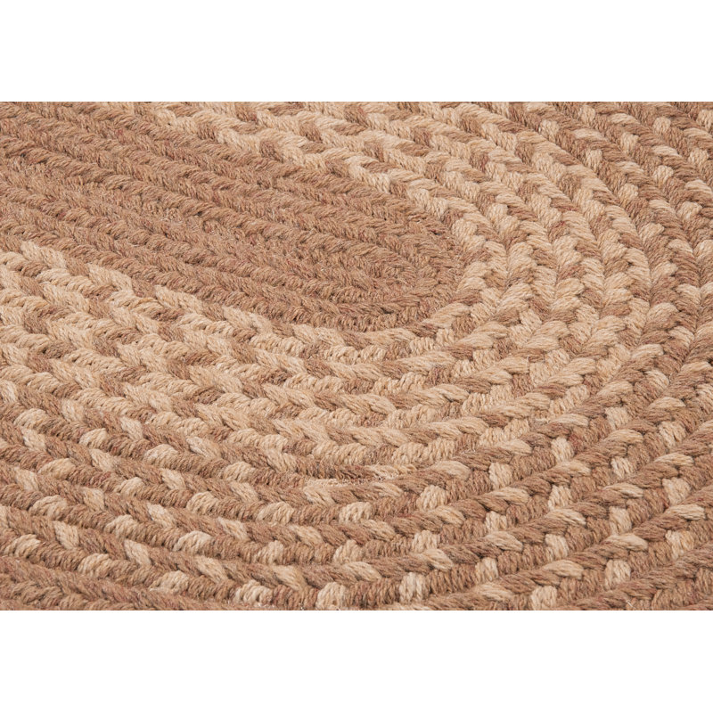 Tapis réversible en mélange de laine Wingo - Taupe, Ovale 2 pi x 11 pi