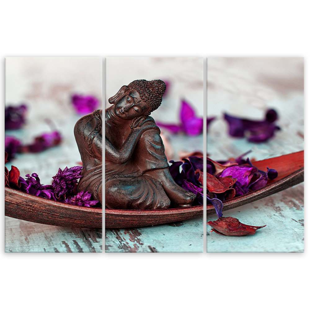 Leinwandbild Buddha Flowers Feng Shui