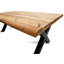 Mercerville Oak Solid Wood Top Metal Base Dining Table