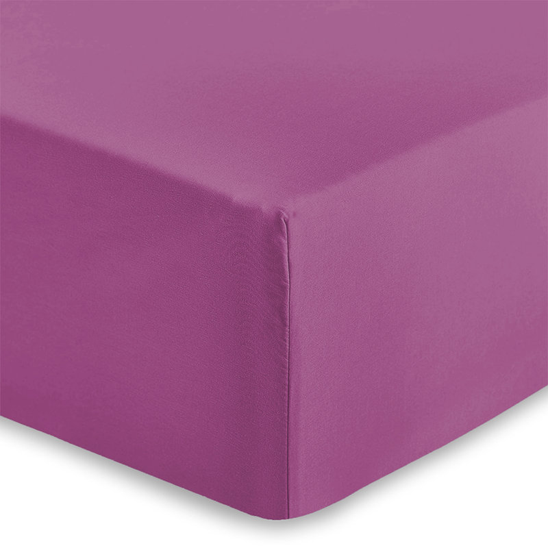 Brushed Microfiber 40cm Deep Fitted Bed Sheet, Purple, Super King (6')