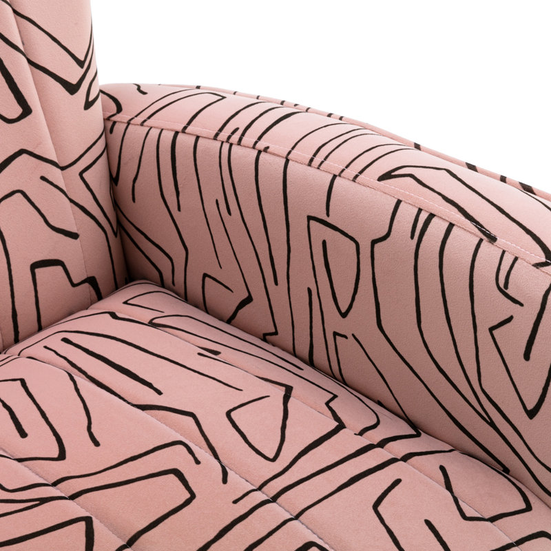 Fauteuil à oreilles en velours Citium, Rose