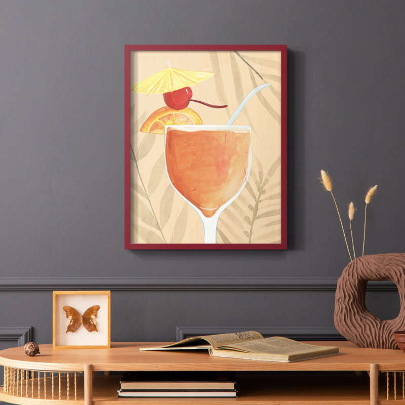 «Tropical Cocktail I», reproduction encadrée - bois massif, Blanc, H 20 po x l 16 po