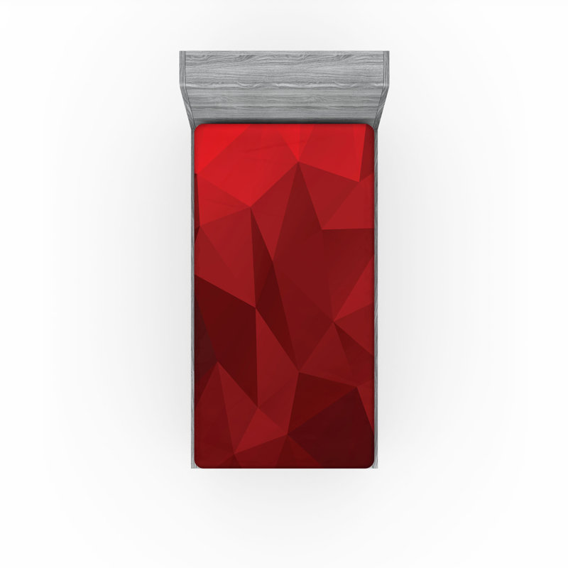 Drap-housse Ambesonne, paquet de 2, Drap-housse de taille simple, Écarlate / rouge rubis abstrait