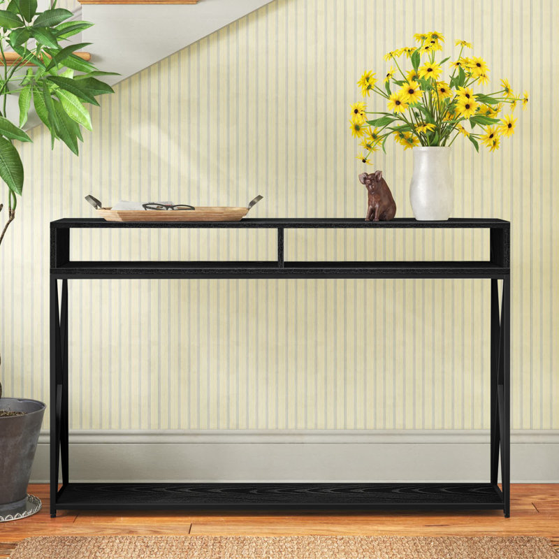 Console de 47,25 po Ariyana, Plateau noir / base noire