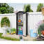 Remise de rangement en fer galvanisé, fonction imperméable, serrure robuste, installation en douceur, convient aux cours de jardin et aux zones de construction, profondeur de 16,92 po, noir, armoire d'extérieur de conception classique, longue