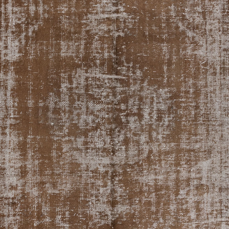 6x8.7 Ft Handmade Carpet with Shabby Elegance Style Design, Brown Area Rug