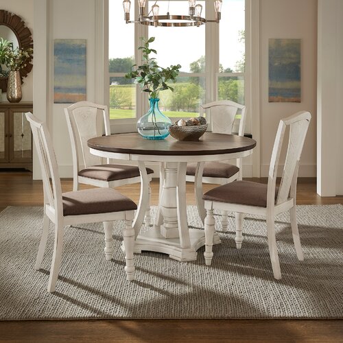 Laurel Foundry Modern Farmhouse Harry 5 - Piece Pedestal Dining Set ...