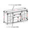 Multipurpose Tv Cabinet With Sliding Glass Door And Vast Storage, White, For 65" Tvs, 59.13"*15.94"*27.8"H, Adjustable Shelf Large Doors, Accommodates Storage