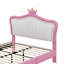 Lit princesse rembourré moderne Eleni avec tête de lit couronne et lumières DEL-883118023-883118017
