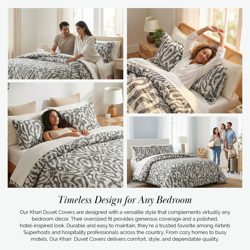 Ensemble de housse de couette en microfibre Khari, Housse de couette très grand et 2 taies, Orange