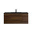 Canal 48 po L x 19 po P 1 porte et 2 tiroirs Meuble-lavabo mural avec évier simple et Comptoir en Quartz noir d'ingénierie