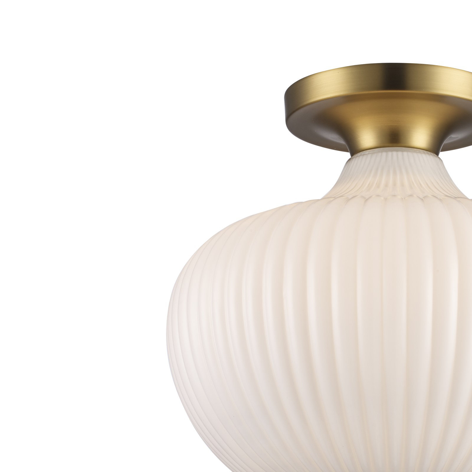 Collina Single Light Glass Semi Flush Mount, Antique Gold
