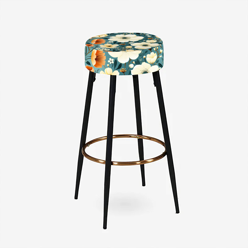 White Orange Rustic Whispers - Cottage Bar Stools Set Of 2