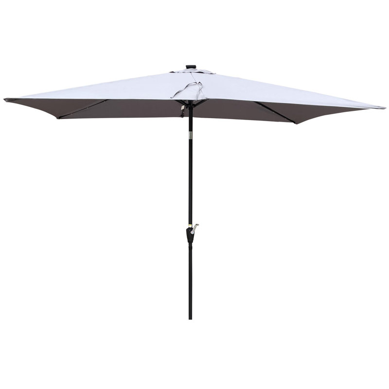Parasol lumineux à énergie solaire à DEL, Gris ardoise clair