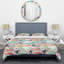 Multicolore bouquet de fleurs - ensemble de housse de couette floral - microfibre de polyester-1303704389