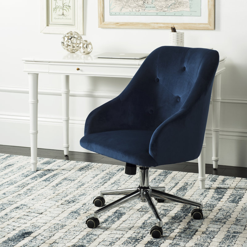 Chala Drafting Chair, Navy, Linen