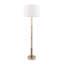 Lampe sur pied haute avec basse en travertin pour chambre à coucher - Lampe traditionnelle décorative pour salon et bureau - 61 po, blanc et or