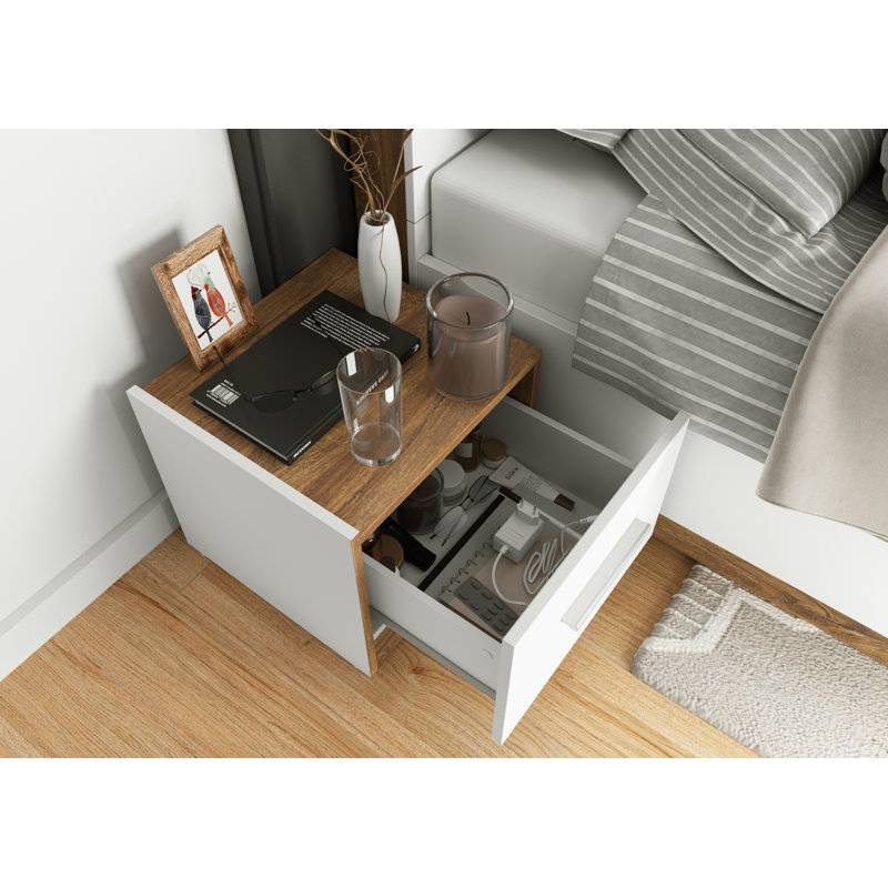 Beklabito 40cm W Manufactured Wood Bedside Table