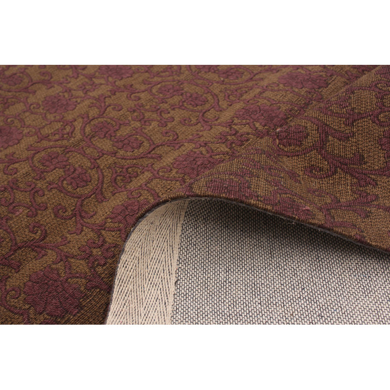 Tapis brun foncé / bordeaux touffeté à la main Inesse Collage