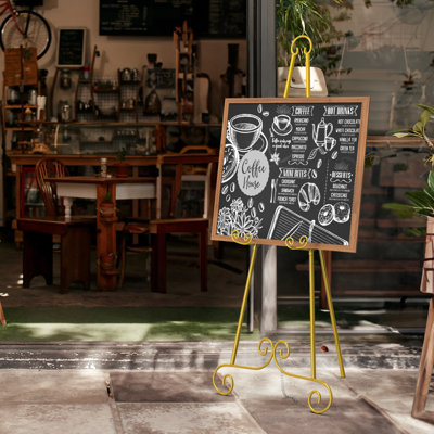 2Pack 46.5In Metal Easel For Display Adjustable 3-Tier Floor Art Easel Stand For Chalkboard, Menu Board, Poster, Wedding Sign
