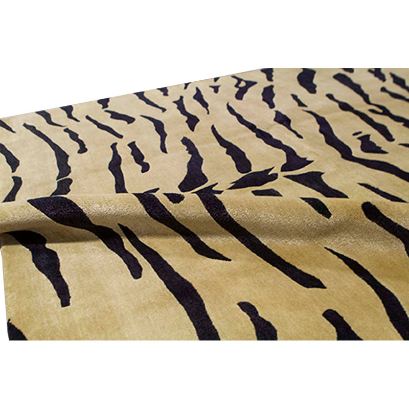 Hand-Knotted High-Quality Gold and Black Area Rug