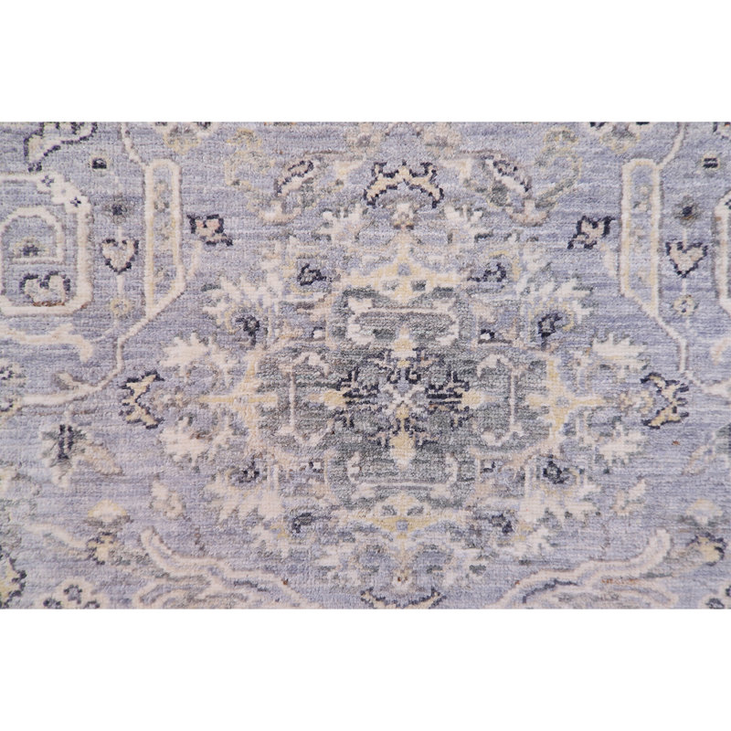 Tapis beige / gris / mauve de haute qualité noué à la main