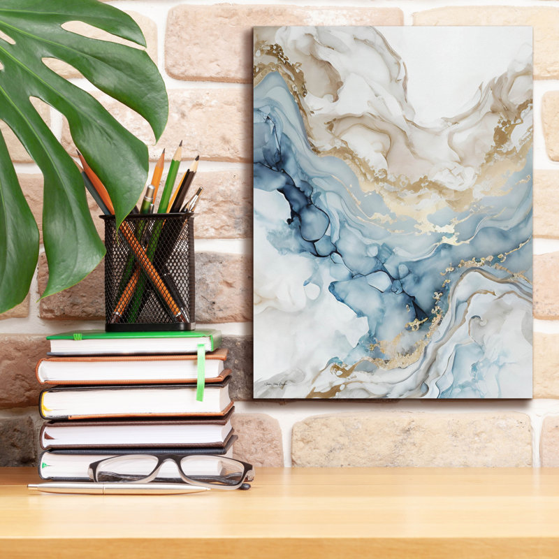 «Blue Art Marble» par Seven Trees Design, art mural sur toile, H 16 po x l 12 po x P 0,75 po