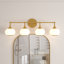 Dimmable Bathroom Wall Light with White Glass Shades-907329097-907329100-907329102
