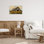 Grange dans un champ de tournesols, estampe numérique, design par Franklyn Gregory