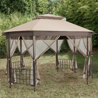 Abri de jardin pour patio en métal x P 10 pi à auvent pliant