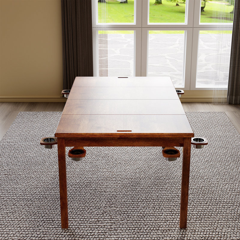 Table de jeu en chêne pour 6 joueurs avec plateau amovible