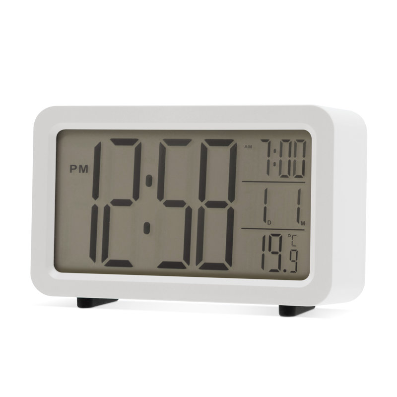 Quartz movement / Crystal Alarm Tabletop Clock, White
