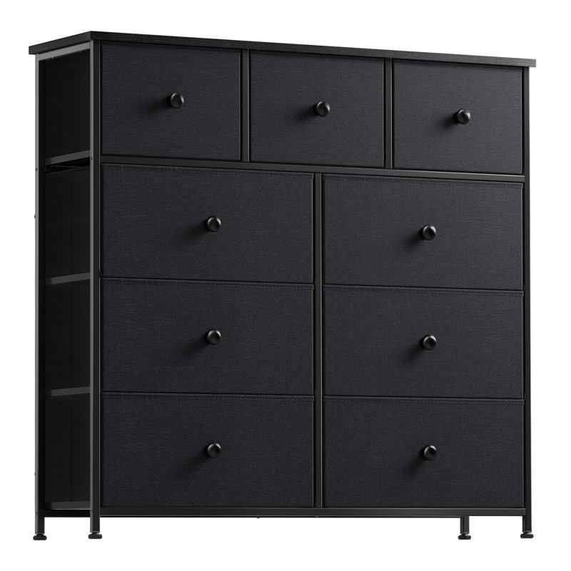 Ojaswi 9 Drawer 99.1Cm W Chest, Black/Grey