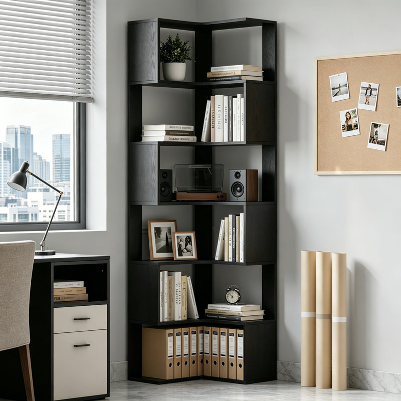 204cm H x 53cm W Corner Bookcase