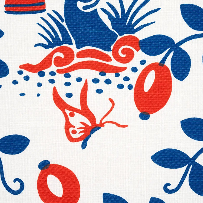 Tissu olive, Bleu / Rouge