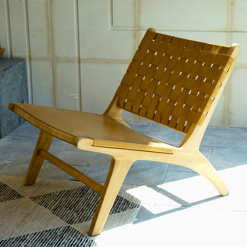 Chaise d'appoint en cuir pleine fleur Shaynie