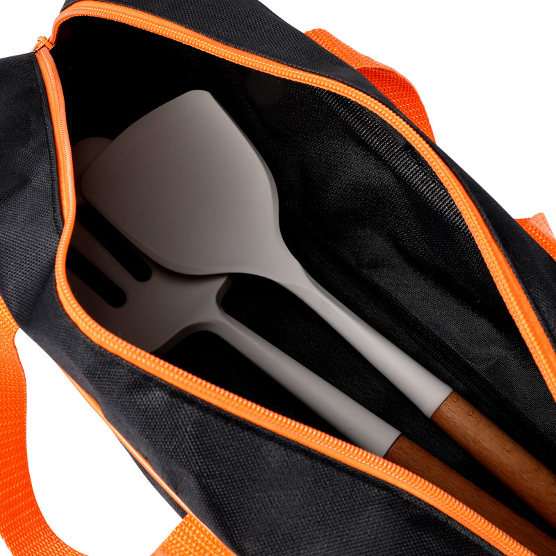 Black and Orange Oxford Cloth Barbecue Tool Storage Bag